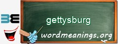 WordMeaning blackboard for gettysburg